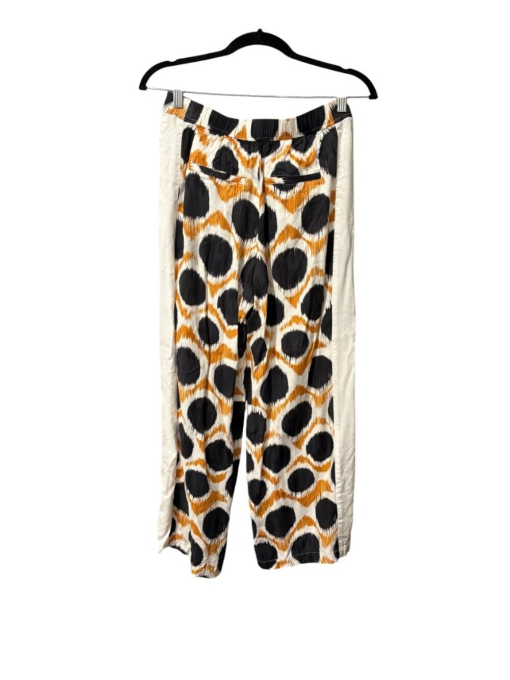 Maeve White Wide-Leg Pants with Black and Gold Circle Print - Picture 4 of 6